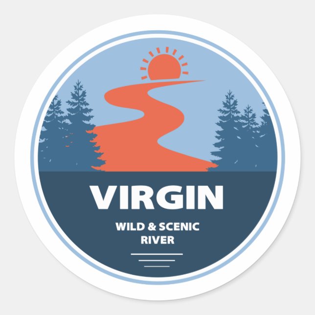 Virgin Wild And Scenic River Utah Classic Round Sticker (Front)
