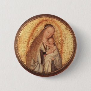 VIRGIN WITH CHILD 6 CM ROUND BADGE