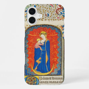 VIRGIN WITH CHILD AND ANGELS Antique Floral Swirls iPhone 16 Plus Case