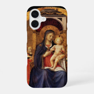 VIRGIN WITH CHILD AND ANGELS ,blue black iPhone 16 Case