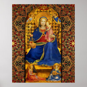 VIRGIN WITH CHILD AND ANGELS by Fra Angelico  Poster