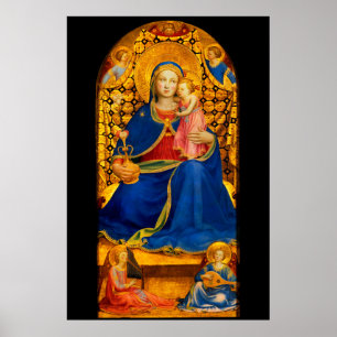 VIRGIN WITH CHILD AND ANGELS by Fra Angelico Poster