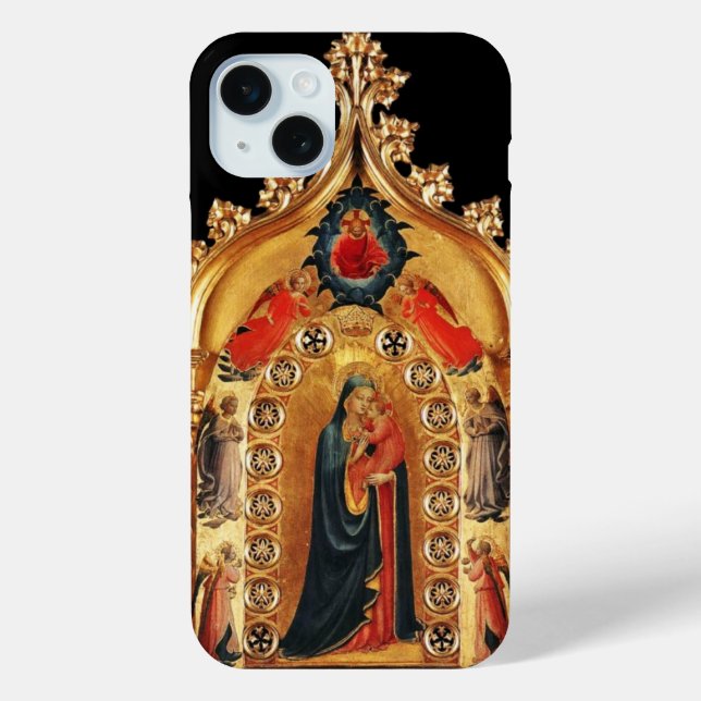 VIRGIN WITH CHILD AND ANGELS GOLD SACRED ART ICON Case-Mate iPhone CASE (Back)