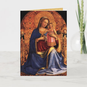 VIRGIN WITH CHILD AND SAINTS ,Blue Sapphire Holiday Card