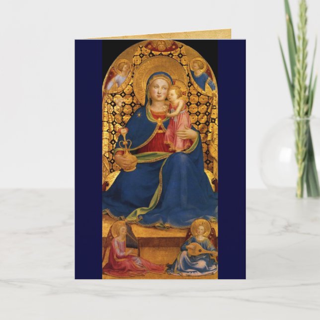 VIRGIN WITH CHILD AND SAINTS ,Blue Sapphire Holiday Card (Front)