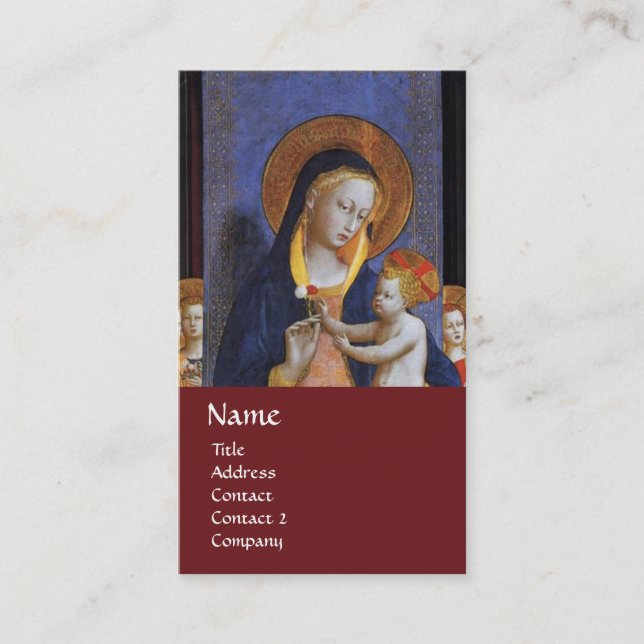 VIRGIN WITH CHILD AND SAINTS ,red Business Card (Front)