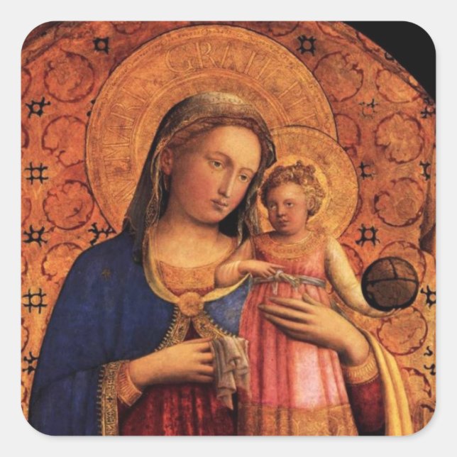 VIRGIN WITH CHILD AND SAINTS SQUARE STICKER (Front)