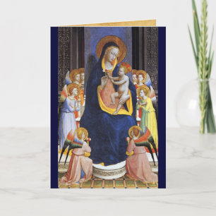 VIRGIN WITH CHILD ANGELS AND SAINTS ,Blue Sapphire Card