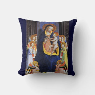 VIRGIN WITH CHILD ANGELS AND SAINTS Christmas Cushion