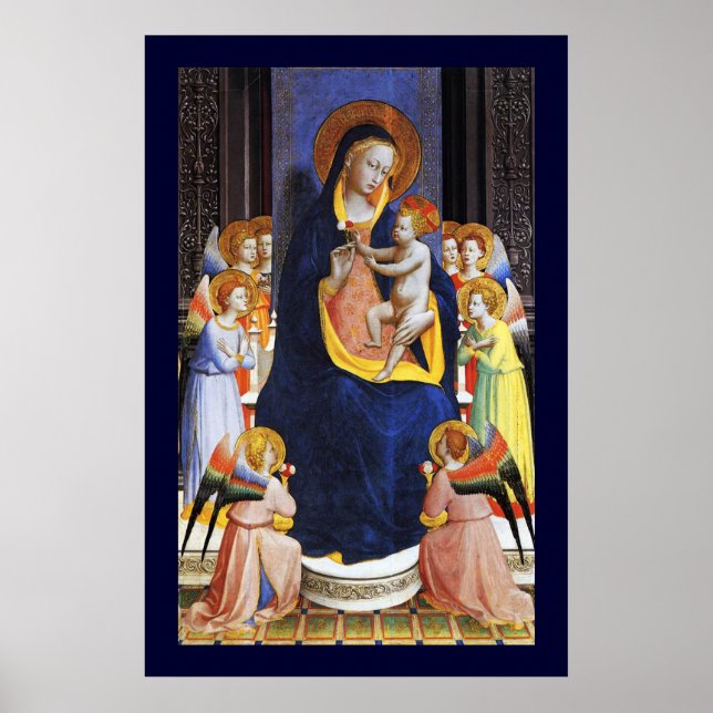 VIRGIN WITH CHILD,ANGELS AND SAINTS POSTER (Front)