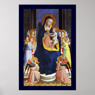 VIRGIN WITH CHILD,ANGELS AND SAINTS POSTER