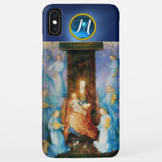 VIRGIN WITH CHILD CONCERT OF ANGELS, Blue Monogram Case-Mate iPhone Case