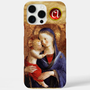 VIRGIN WITH CHILD Red Ruby Monogram iPhone 16 Pro Max Case