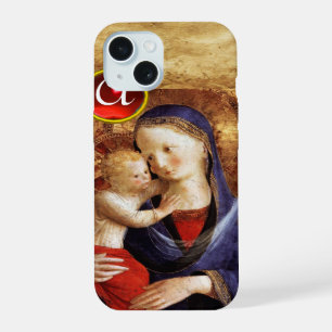 VIRGIN WITH CHILD Red Ruby Monogram iPhone 15 Case