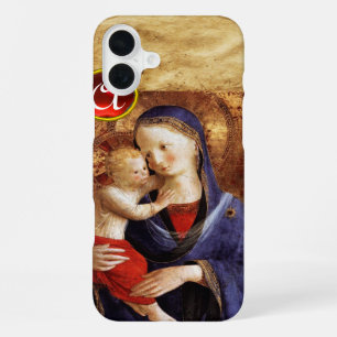 VIRGIN WITH CHILD Red Ruby Monogram iPhone 16 Plus Case