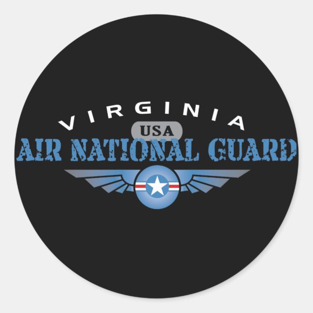 Virginia Air National Guard Classic Round Sticker (Front)