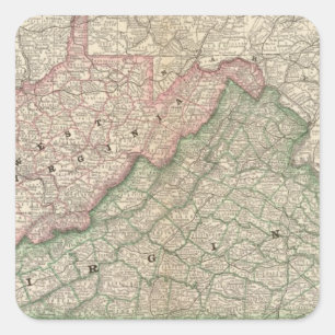 Virginia and West Virginia 2 Square Sticker