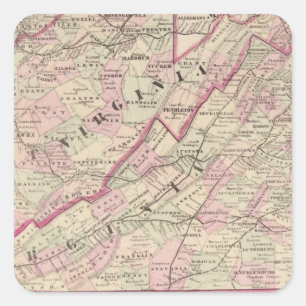 Virginia and West Virginia Square Sticker