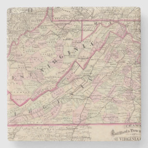 Virginia and West Virginia Stone Coaster