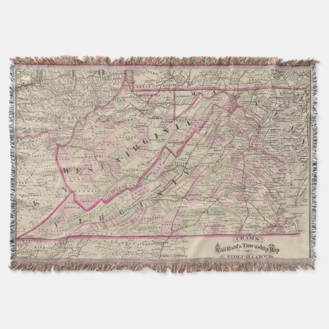 Virginia and West Virginia Throw Blanket (Front)