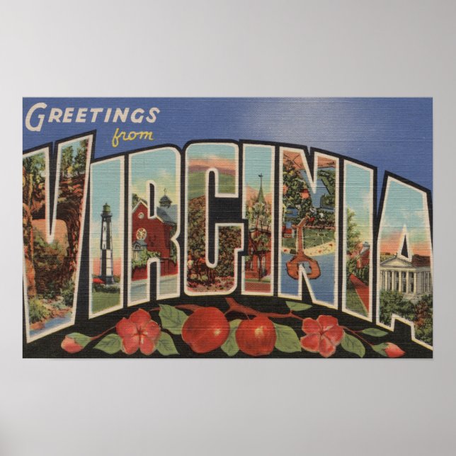 Virginia (Apples/Blossoms) - Large Letter Scenes Poster (Front)