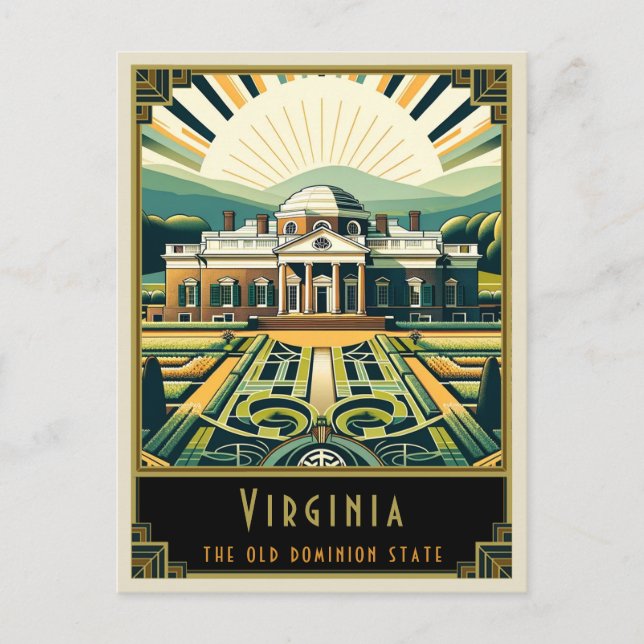 Virginia | Art Deco Postcard (Front)