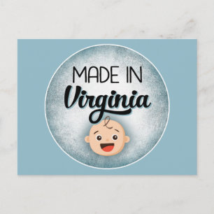 Virginia Baby Funny Blue New Boy Postcard