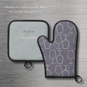 Virginia Baked Personalized Virginia Wine Lover Oven Mitt & Pot Holder Set
