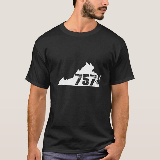 Virginia Beach 757 Area Code T Shirt (Front)