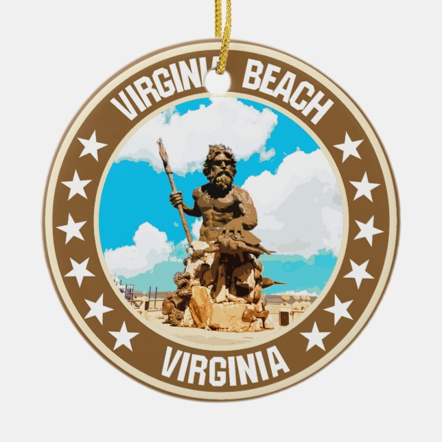 Virginia Beach                                     Ceramic Tree Decoration (Front)
