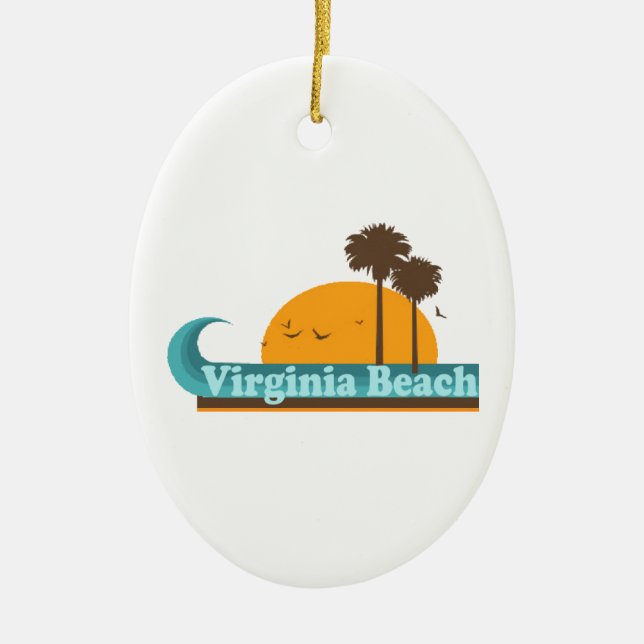 Virginia Beach. Ceramic Tree Decoration (Front)