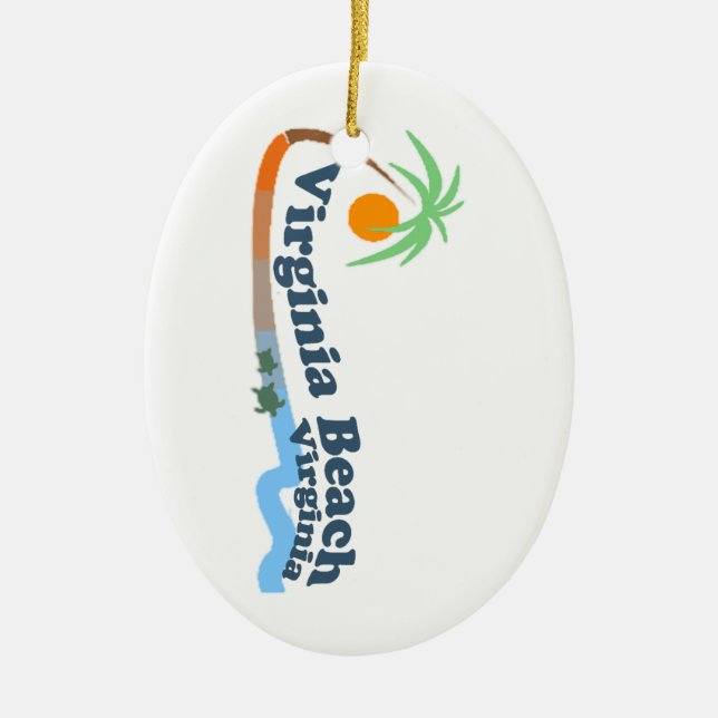 Virginia Beach. Ceramic Tree Decoration (Front)
