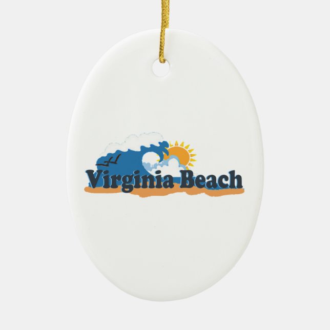 Virginia Beach. Ceramic Tree Decoration (Front)