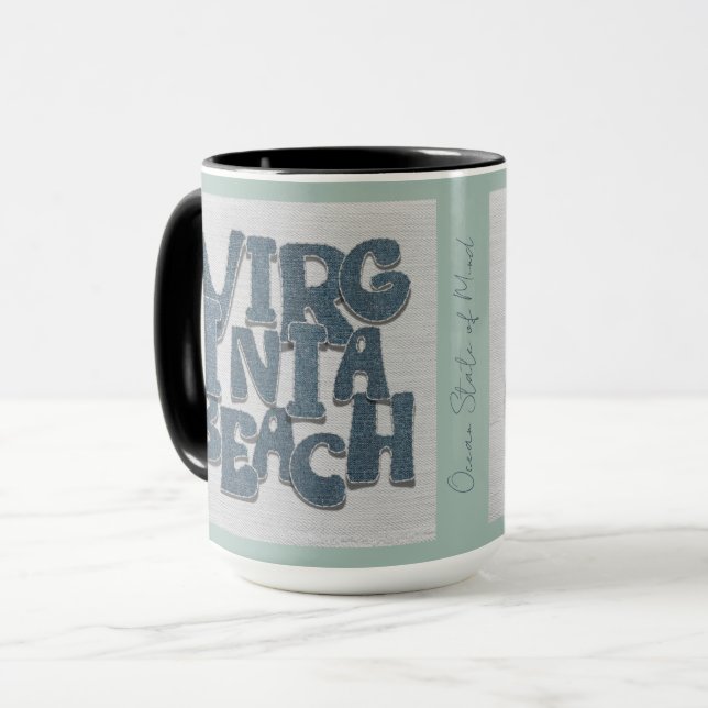 Virginia Beach Coastal Denim Mug  (Front Left)