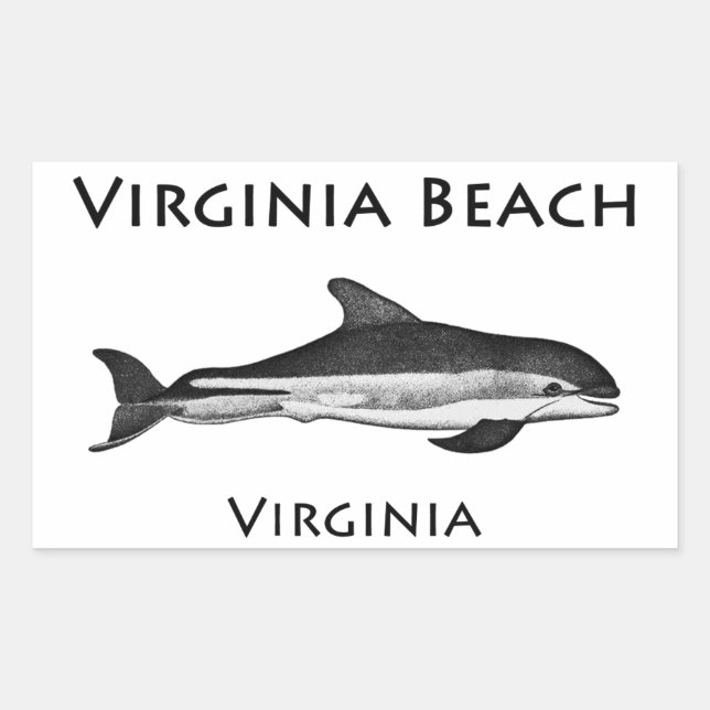 Virginia Beach (dolphin logo) Rectangular Sticker (Front)