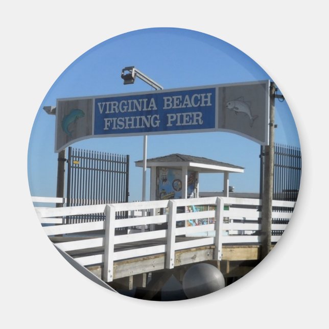 Virginia Beach Fishing Pier Magnet (Front)