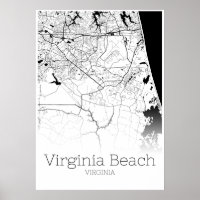 Virginia Beach Map - Virginia - City Map Poster