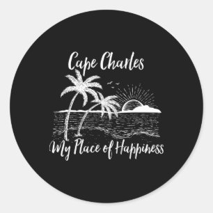 Virginia Beach My Place Of Happiness - Cape Charle Classic Round Sticker