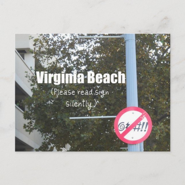 Virginia Beach Profanity Signs Postcard (Front)