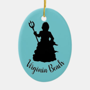 Virginia Beach, VA Neptune Statue Ocean Nautical Ceramic Tree Decoration
