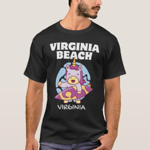 VIRGINIA BEACH Vintage Surf Retro Unicorn Surfing T-Shirt