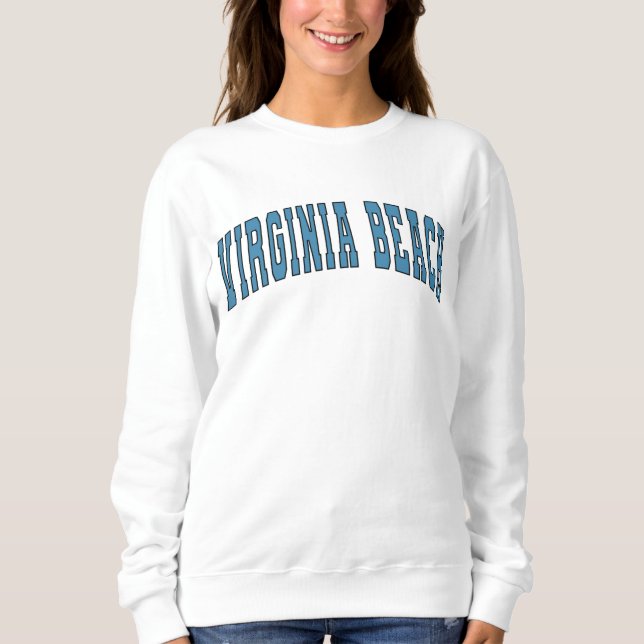 Virginia Beach Vintage Varsity College Style Sweat Sweatshirt (Front)