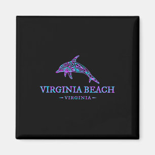 Virginia Beach Virginia Colourful Dolphin Vacation Magnet