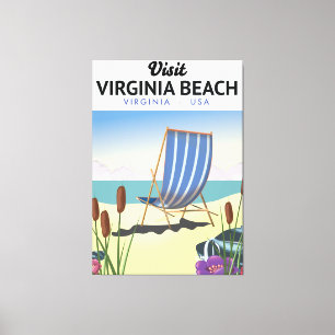 Virginia Beach Virginia USA travel poster Canvas Print