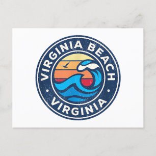 Virginia Beach Virginia VA Vintage Nautical Waves Postcard