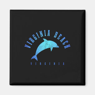 Virginia Beach Virginia Vintage Dolphin Holiday Magnet
