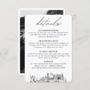 Virginia Beach Wedding Small Vertical Details Enclosure Card