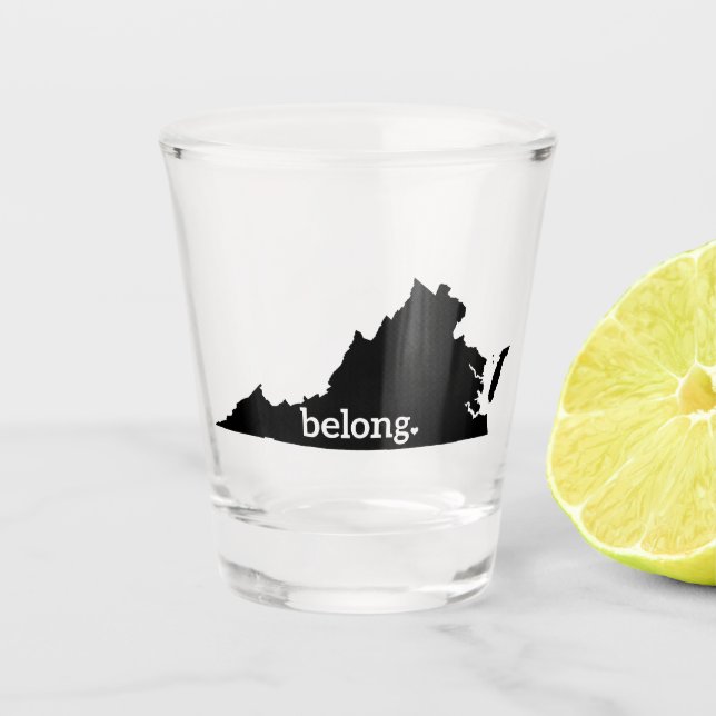 Virginia Belong State Map Shot Glass (Front)