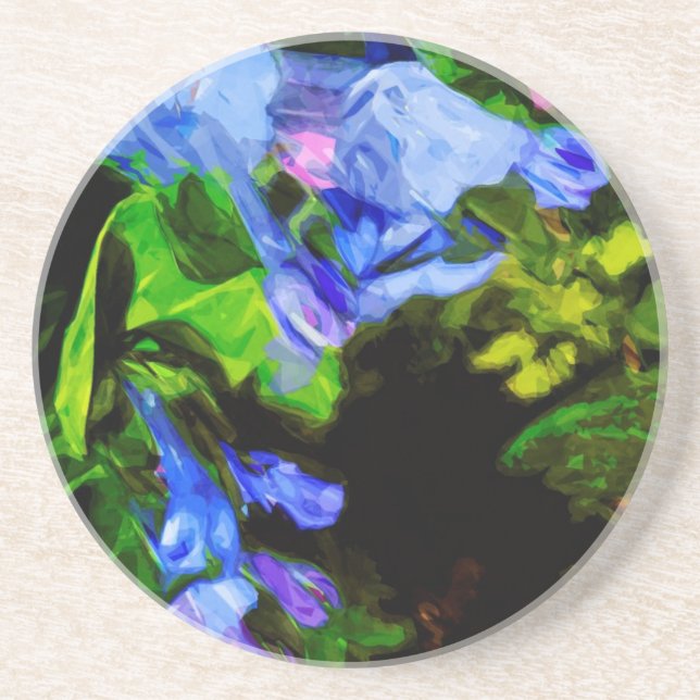 Virginia Bluebell Wildflower Impressionist Coaster (Front)