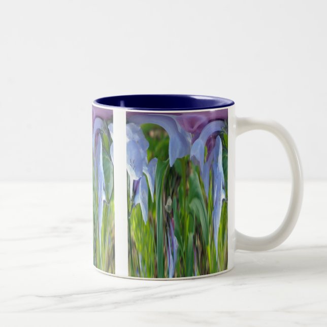 Virginia Bluebells Abstract Two-Tone Coffee Mug (Right)